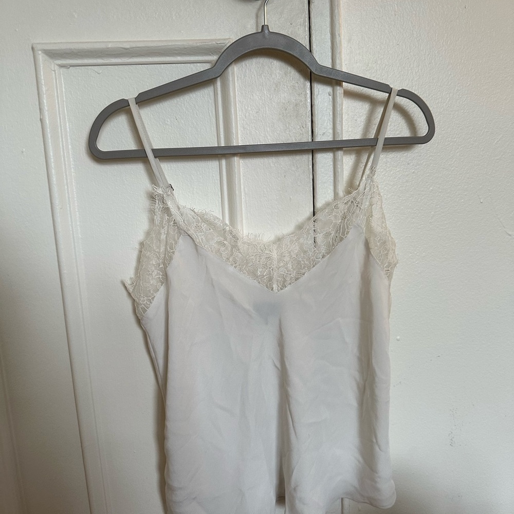 7 For All Mankind White Lace Camisole Top